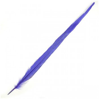 PLUMA ESPADA DE FAISÁN NATURAL TINTADA AZUL 43cm