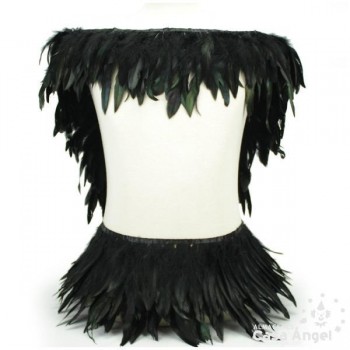 FLECO DE PLUMAS NEGRAS COMBINADAS SERIE PARAÍSO 18cm