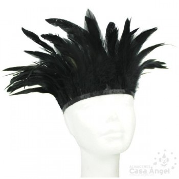 FLECO DE PLUMAS NEGRAS COMBINADAS SERIE PARAÍSO 18cm