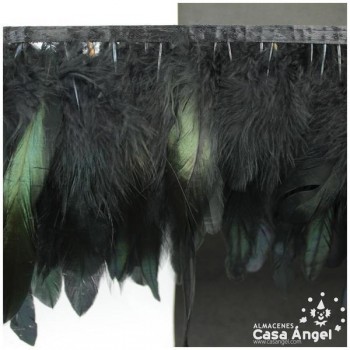 FLECO DE PLUMAS NEGRAS COMBINADAS SERIE PARAÍSO 18cm