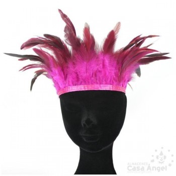 FLECO DE PLUMAS FUCSIA COMBINADAS SERIE PARAÍSO 18cm