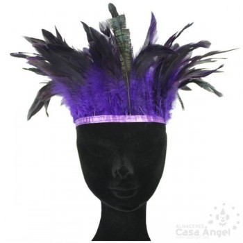 FLECO DE PLUMAS MORADO COMBINADAS SERIE PARAÍSO 18cm
