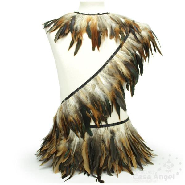 FLECO DE PLUMAS GRIS CENIZA COMBINADAS SERIE PARAÍSO 18cm