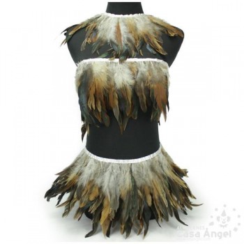 FLECO DE PLUMAS GRIS CENIZA COMBINADAS SERIE PARAÍSO 18cm