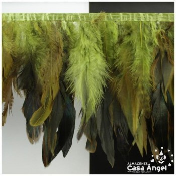 FLECO DE PLUMAS VERDES COMBINADAS SERIE PARAÍSO 18cm