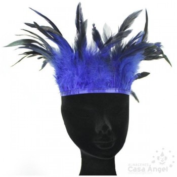 FLECO DE PLUMAS AZULES COMBINADAS SERIE PARAÍSO 18cm