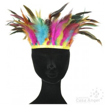 FLECO DE PLUMAS MULTICOLOR COMBINADAS SERIE PARAÍSO 18cm