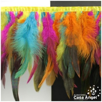 FLECO DE PLUMAS MULTICOLOR COMBINADAS SERIE PARAÍSO 18cm