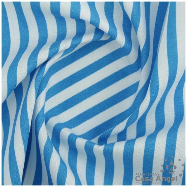 TELA RAYAS ALGODÓN TURQUESA 150cm