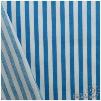 TELA RAYAS ALGODÓN TURQUESA 150cm