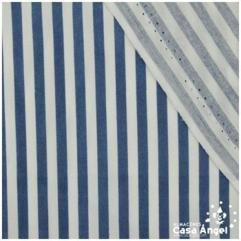 TELA RAYAS ALGODÓN MARINO 150cm