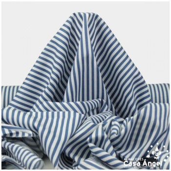 TELA RAYAS ALGODÓN MARINO 150cm