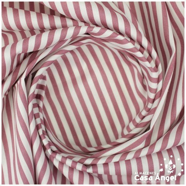 TELA RAYAS ALGODÓN ROSA PALO 150cm
