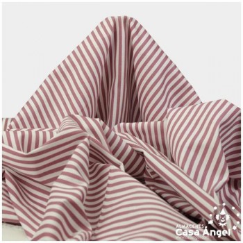 TELA RAYAS ALGODÓN ROSA PALO 150cm