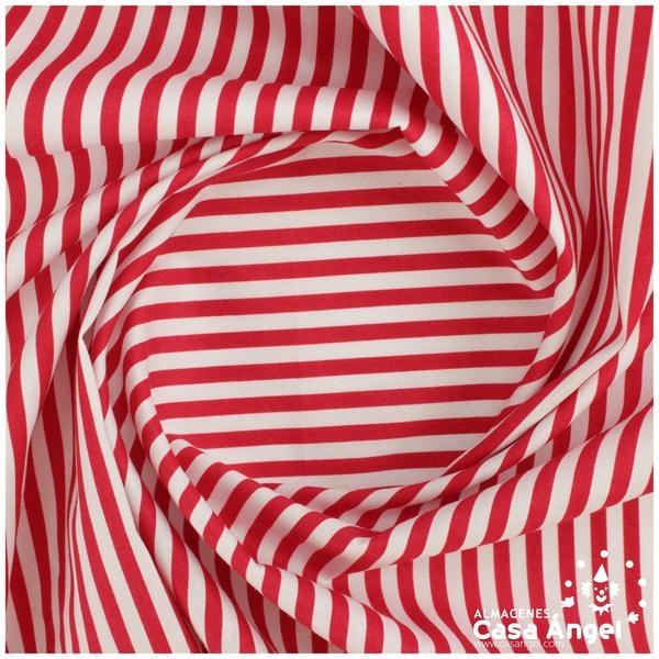TELA RAYAS ALGODÓN ROJO 150cm