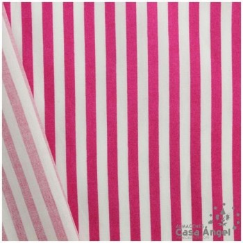 TELA RAYAS ALGODÓN FUCSIA 150cm