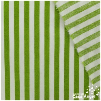 TELA RAYAS ALGODÓN VERDE PISTACHO 150cm
