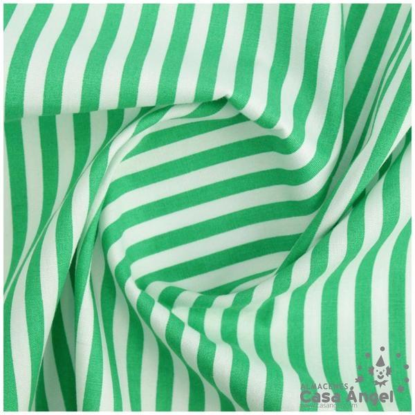 TELA RAYAS ALGODÓN VERDE 150cm