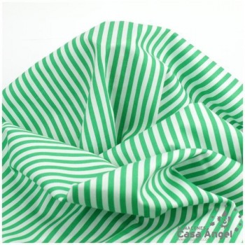 TELA RAYAS ALGODÓN VERDE 150cm