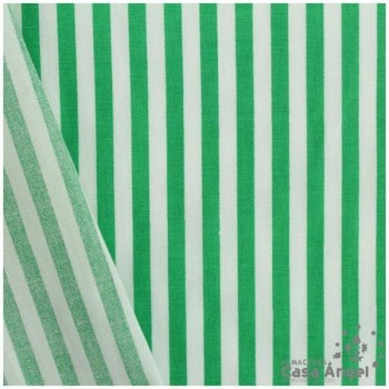 TELA RAYAS ALGODÓN VERDE 150cm