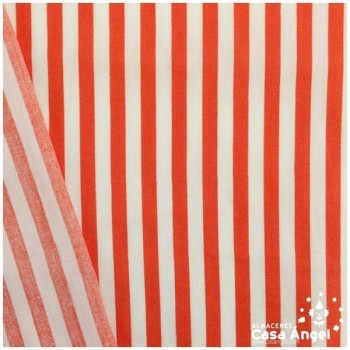 TELA RAYAS ALGODÓN NARANJA 150cm