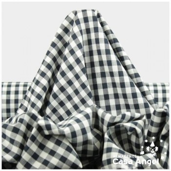 TELA DE ALGODÓN VICHY A CUADROS AZUL MARINO SERIE GUINGA II 140cm