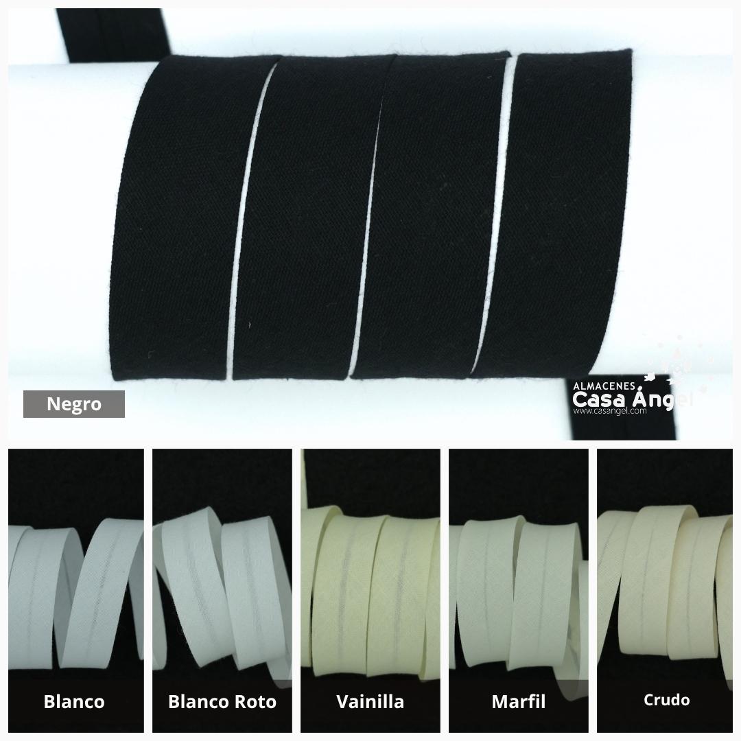 CINTA BIÉS ALGODÓN TONOS NEGRO BLANCO Y BEIGE 18mm