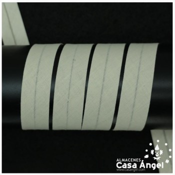 CINTA BIÉS ALGODÓN TONOS NEGRO BLANCO Y BEIGE 18mm