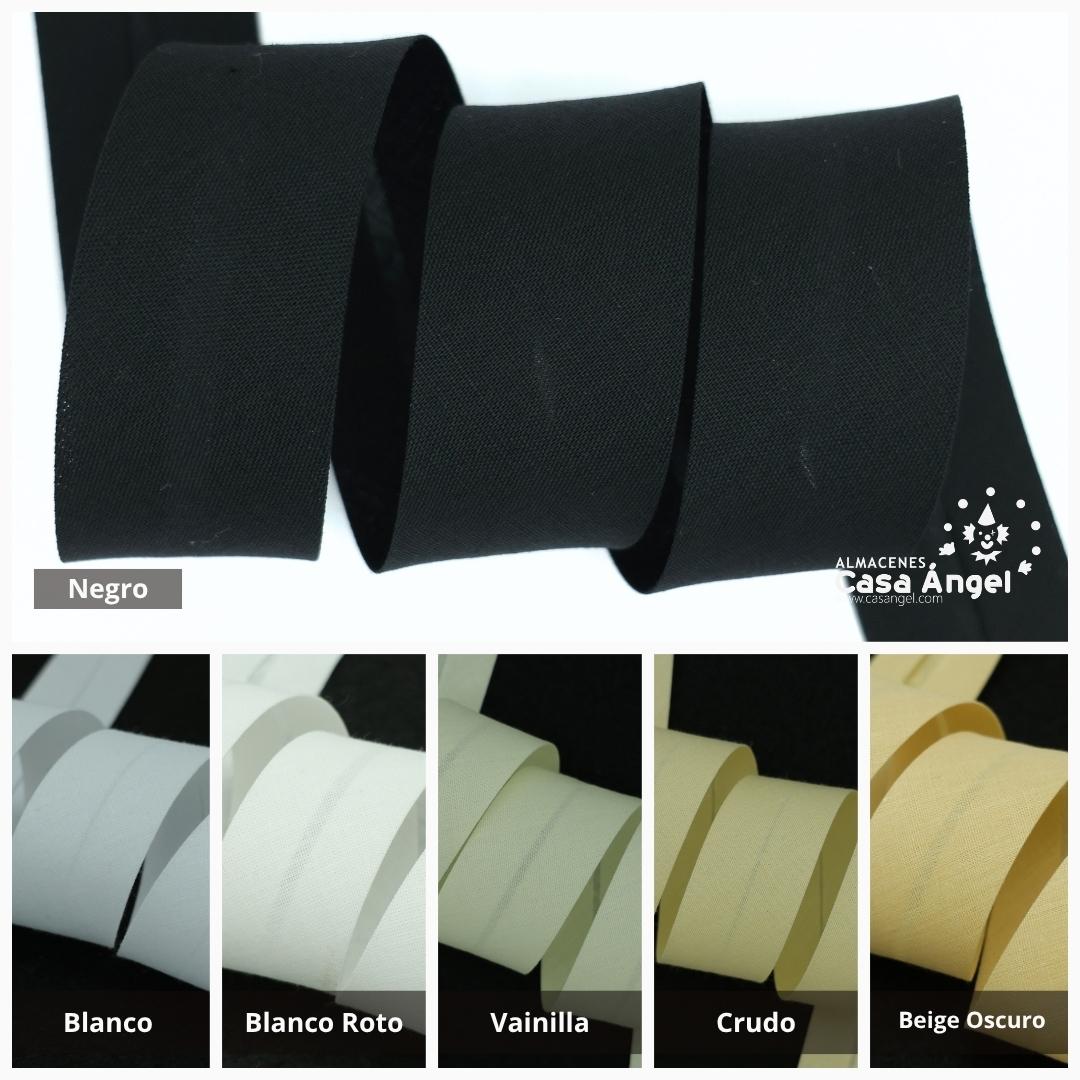 CINTA BIÉS ALGODÓN EN COLORES NEGRO, BLANCO Y BEIGE 30mm