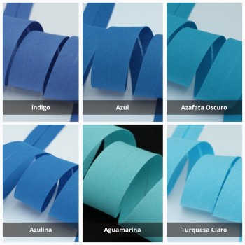 CINTA BIÉS ALGODÓN TONOS AZULES 30mm