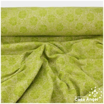 CHENILLA JACQUARD DE FLORES VERDE PISTACHO SERIE WILLIAMS 280cm