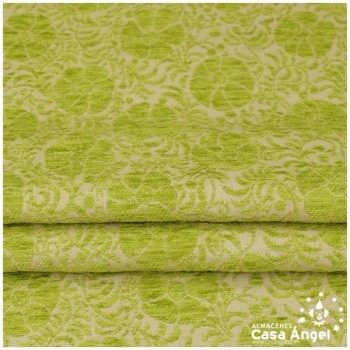 CHENILLA JACQUARD DE FLORES VERDE PISTACHO SERIE WILLIAMS 280cm