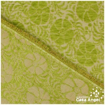 CHENILLA JACQUARD DE FLORES VERDE PISTACHO SERIE WILLIAMS 280cm