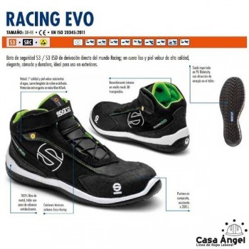 BOTAS DE SEGURIDAD SPARCO RACING EVO S3 ROJO