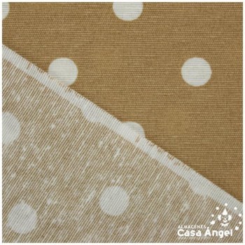 LONETA ESTAMPADA LUNARES BLANCOS FONDO MARRÓN SERIE NEO 280cm