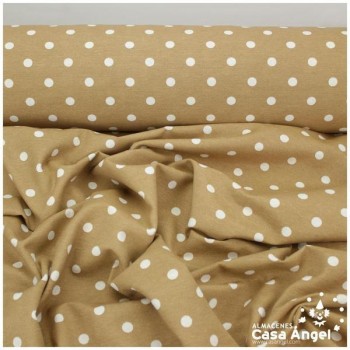 LONETA ESTAMPADA LUNARES BLANCOS FONDO MARRÓN SERIE NEO 280cm
