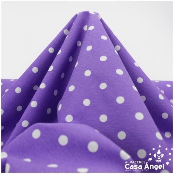 LONETA ESTAMPADA LUNARES BLANCOS FONDO MORADO SERIE NEO 280cm