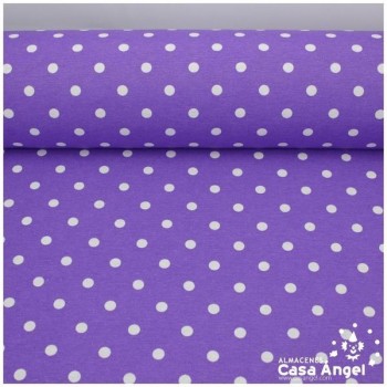LONETA ESTAMPADA LUNARES BLANCOS FONDO MORADO SERIE NEO 280cm