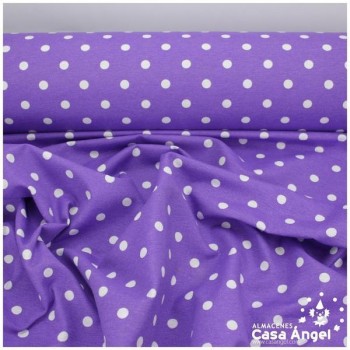 LONETA ESTAMPADA LUNARES BLANCOS FONDO MORADO SERIE NEO 280cm