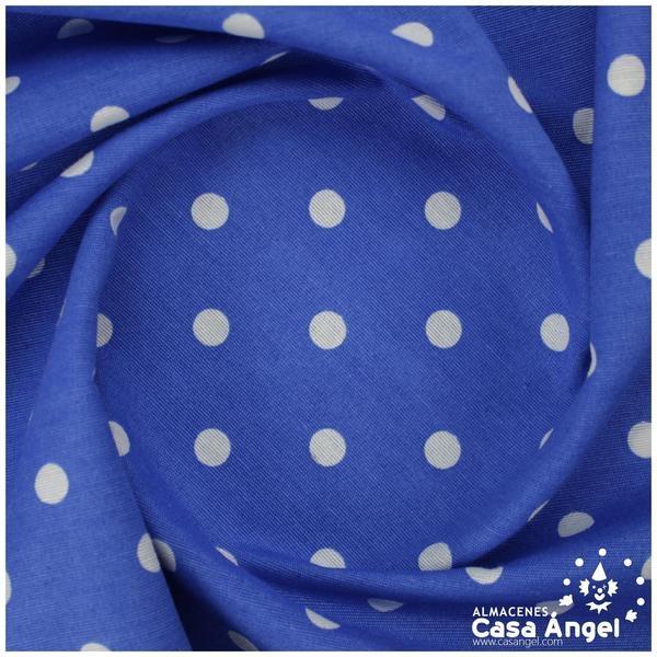 LONETA ESTAMPADA LUNARES BLANCOS FONDO AZUL SERIE NEO 280cm