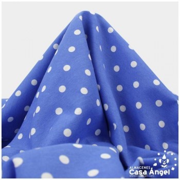 LONETA ESTAMPADA LUNARES BLANCOS FONDO AZUL SERIE NEO 280cm