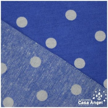 LONETA ESTAMPADA LUNARES BLANCOS FONDO AZUL SERIE NEO 280cm