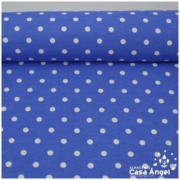 LONETA ESTAMPADA LUNARES BLANCOS FONDO AZUL SERIE NEO 280cm