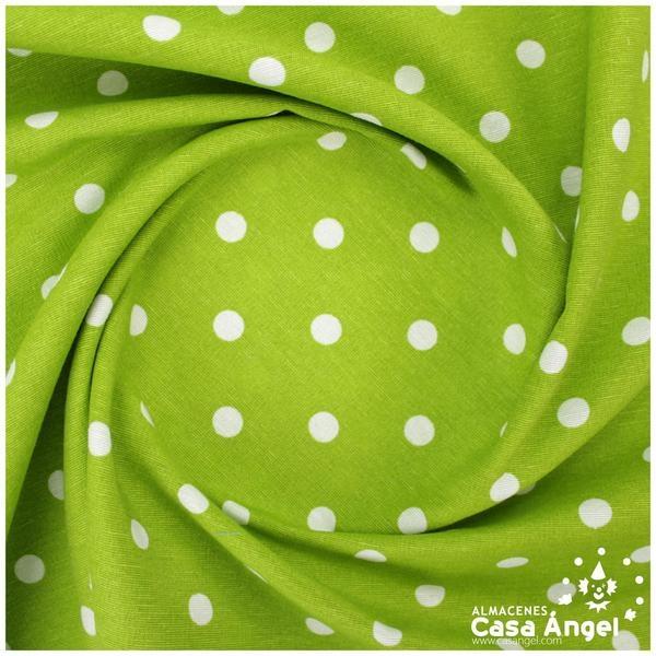LONETA ESTAMPADA LUNARES BLANCOS FONDO PISTACHO SERIE NEO 280cm