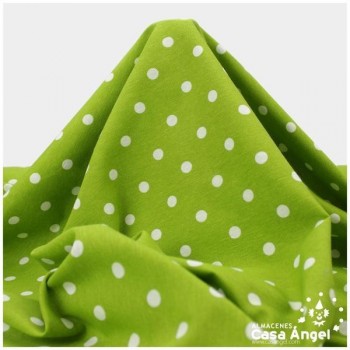 LONETA ESTAMPADA LUNARES BLANCOS FONDO PISTACHO SERIE NEO 280cm