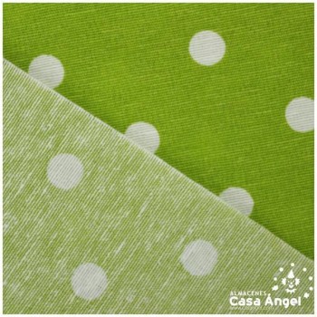 LONETA ESTAMPADA LUNARES BLANCOS FONDO PISTACHO SERIE NEO 280cm