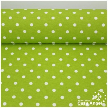 LONETA ESTAMPADA LUNARES BLANCOS FONDO PISTACHO SERIE NEO 280cm