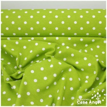 LONETA ESTAMPADA LUNARES BLANCOS FONDO PISTACHO SERIE NEO 280cm