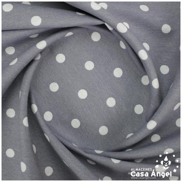 LONETA ESTAMPADA LUNARES BLANCOS FONDO GRIS SERIE NEO 280cm