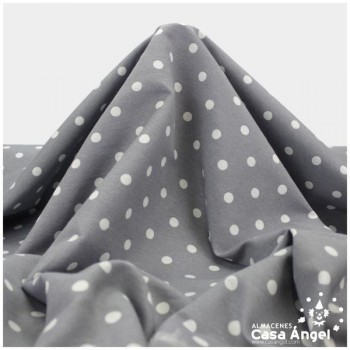 LONETA ESTAMPADA LUNARES BLANCOS FONDO GRIS SERIE NEO 280cm